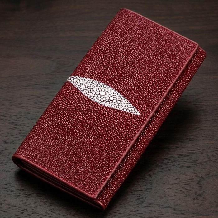 Кошелек женский STINGRAY LEATHER 18097 из натуральной кожи морского ската Бордовый