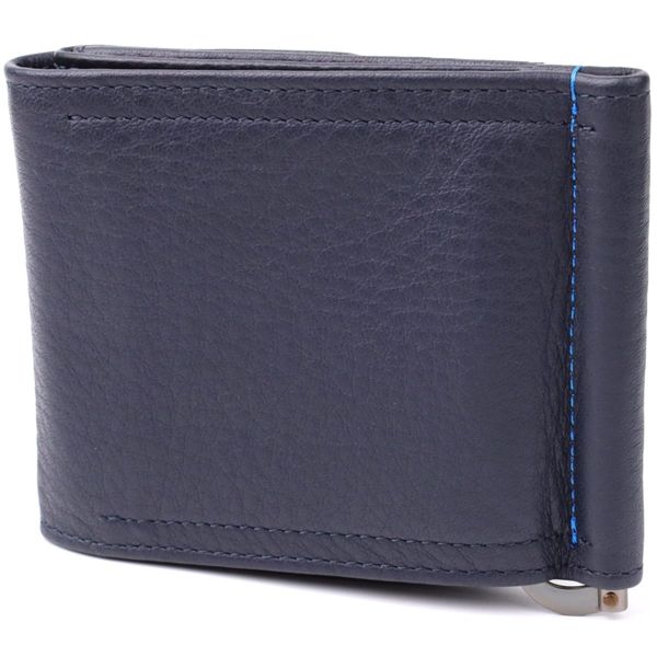 Вертикальный мужской зажим из зернистой натуральной кожи Tony Perotti 20862_1 (3595 navy) Синий
