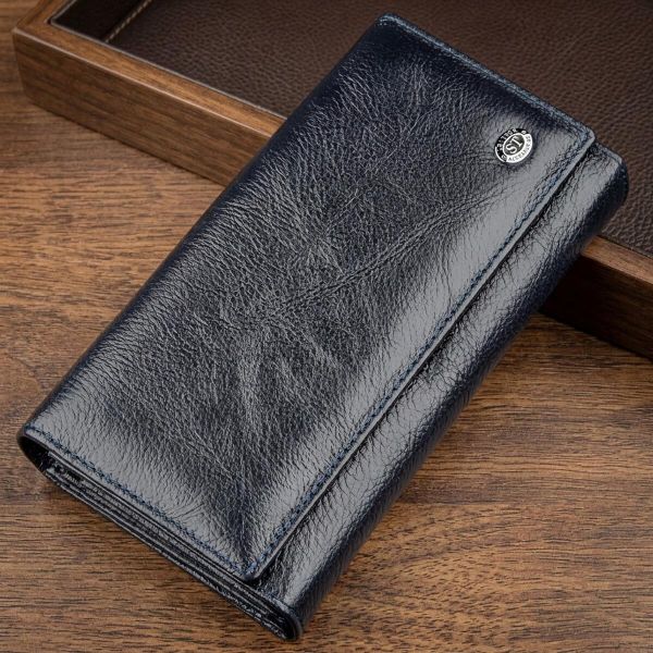 Кошелек-клатч с визитницей ST Leather 18880 Серо-синий