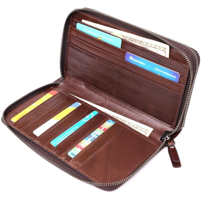 Мужской клатч из натуральной кожи Vintage 23064 Коричневый