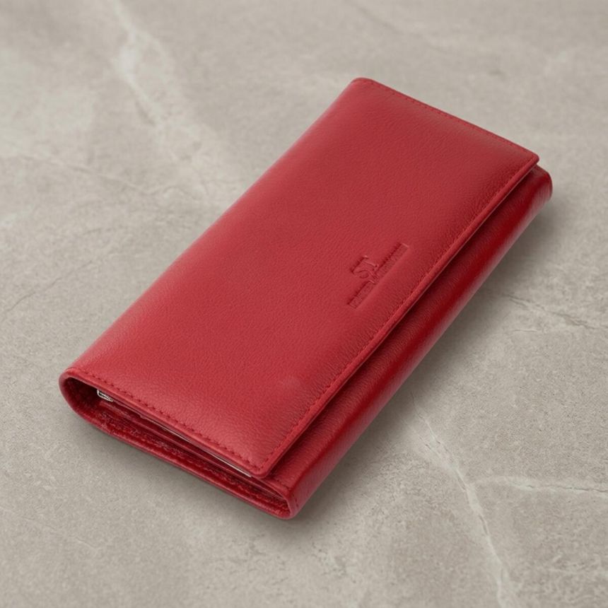 Классический женский кошелек из натуральной кожи ST Leather 22675 Красный