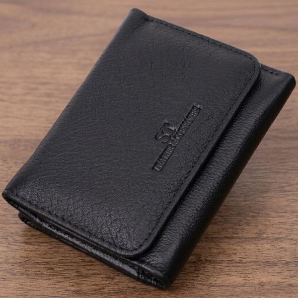 Кожаный лаконичный кошелек для женщин ST Leather 22506 Черный