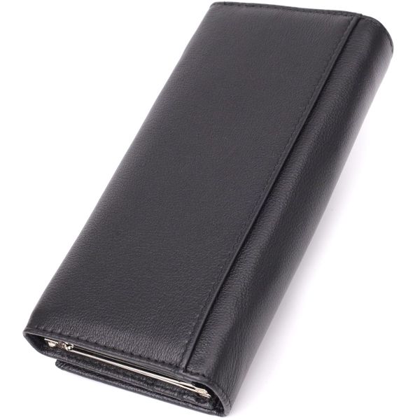 Солидный женский кошелек из натуральной кожи ST Leather 23088 Черный