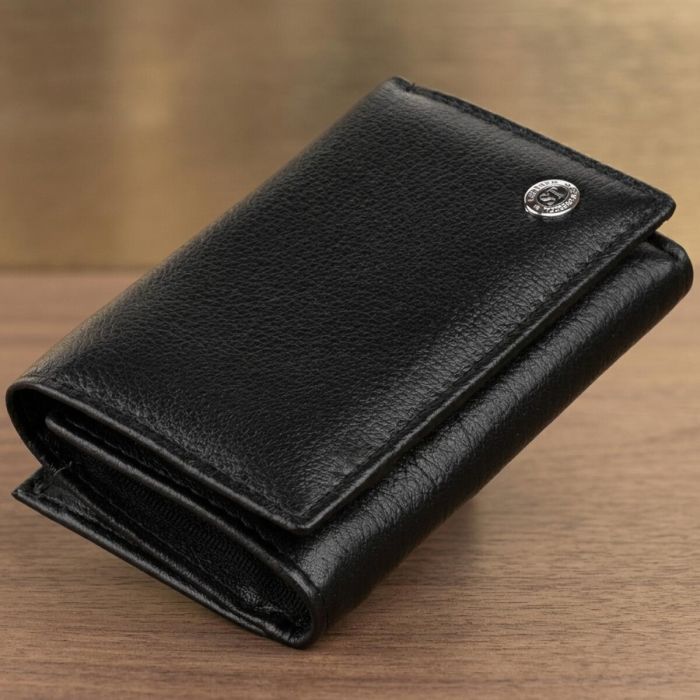 Горизонтальное портмоне из кожи унисекс на магните ST Leather 19331 Черное