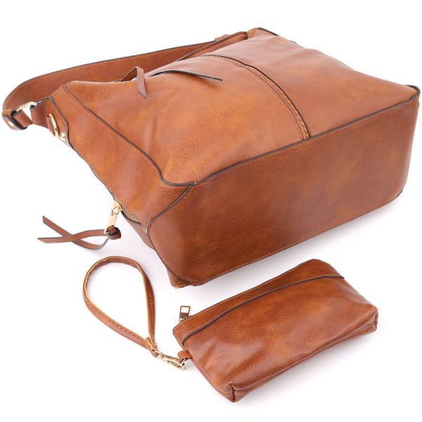 Женская сумка большого размера из экокожи Vintage sale_15140 Коричневый