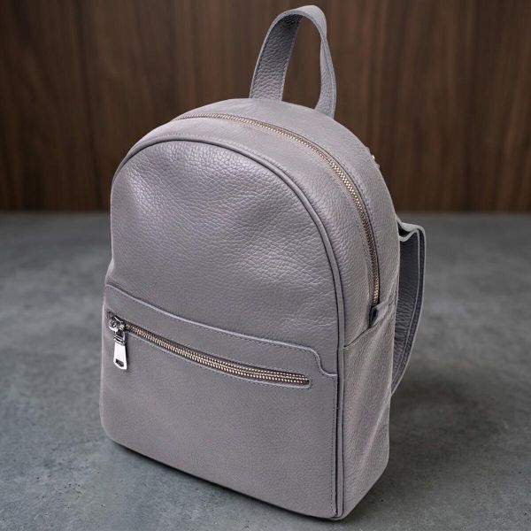 Кожаный женский рюкзак из натуральной кожи Shvigel 16308 Серый