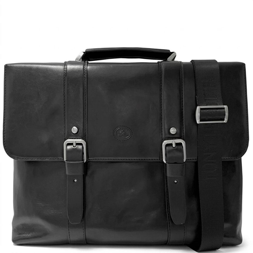 Чоловічий портфель з натуральної шкіри Tony Perotti Italico 9225G-38 (90415) Чорний