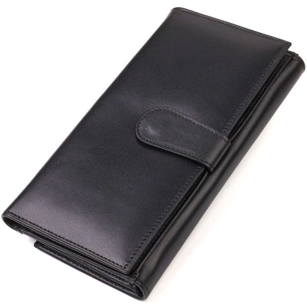 Портмоне унисекс из натуральной гладкой кожи CANPELLINI 21855 Черное