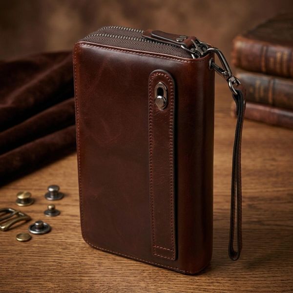 Мужской клатч из натуральной кожи Vintage 23064 Коричневый