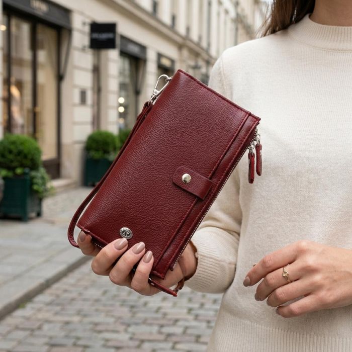 Стильный и яркий женский кошелек-клатч ST Leather 19433 Бордовый