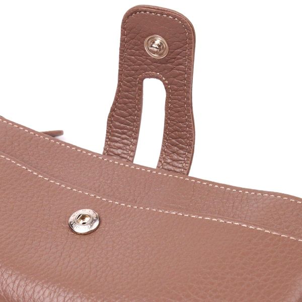 Интересный кошелек из натуральной зернистой кожи CANPELLINI 21634 Бежевый