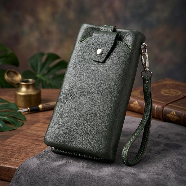 Стильный кошелек-клатч для женщин с отделением под телефон ST Leather 23103 Зеленый