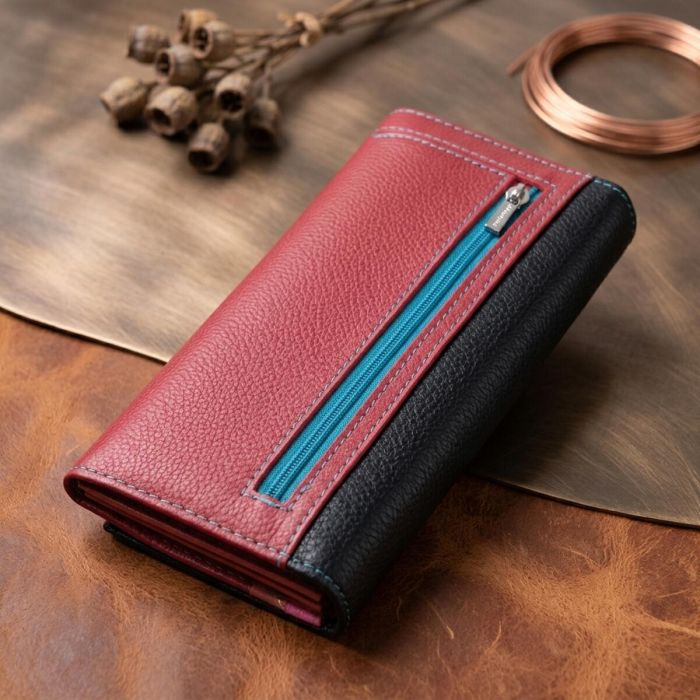 Вместительный кошелек для прекрасных женщин из натуральной кожи ST Leather 22517 Разноцветный