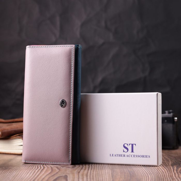 Женский практичный кошелек из натуральной кожи ST Leather 22521 Разноцветный