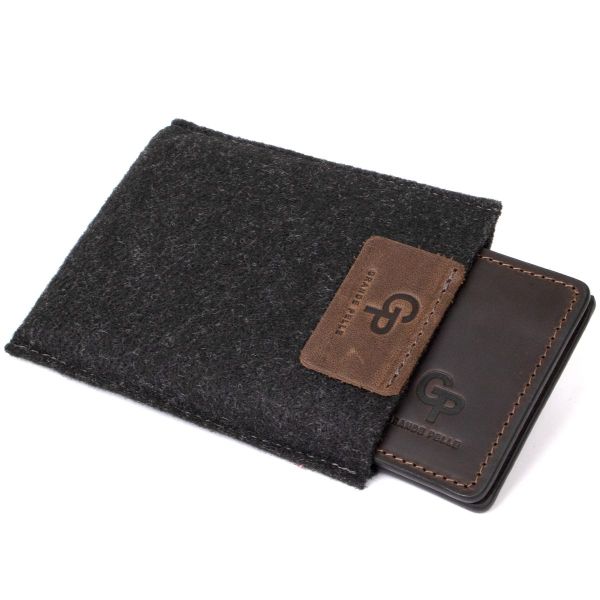 Винтажный кожаный зажим для денег GRANDE PELLE 11473 Коричневый