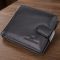 Бумажник для мужчин удобного размера из натуральной кожи ST Leather 22463 Черный