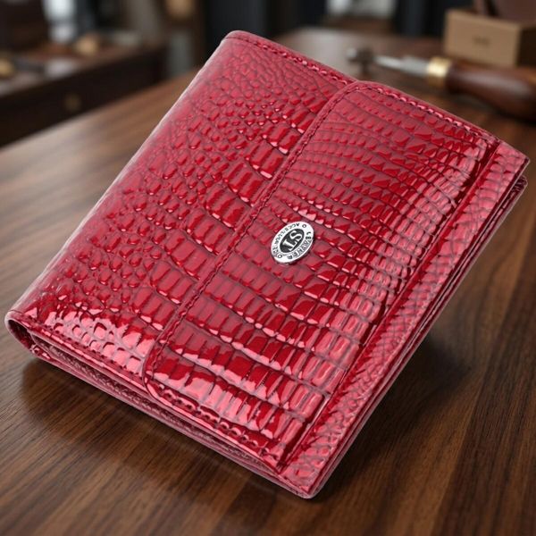 Фактурный женский кошелек из натуральной кожи ST Leather 22705 Красный