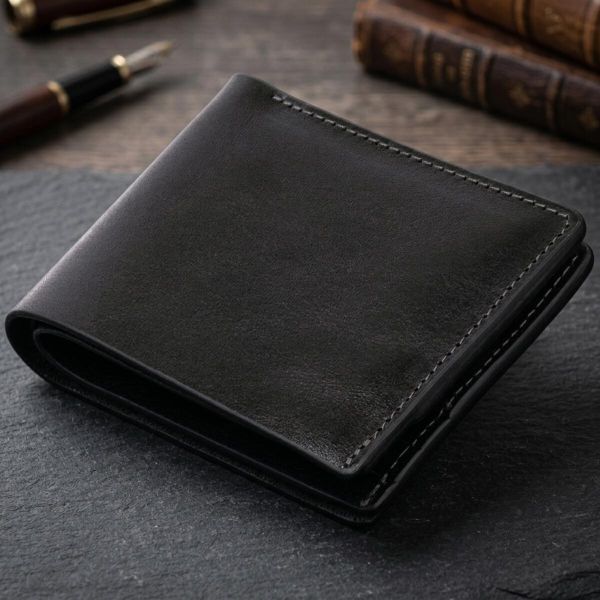 Портмоне вертикальне з круглим магнітом на два відділення GRANDE PELLE 11306 Чорне