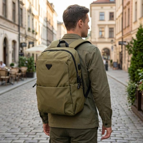 Рюкзак текстильный smart унисекс Vintage 20623 Оливковый