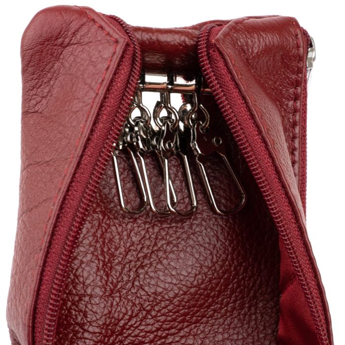 Ключница-кошелек с кармашком женская ST Leather 19352 Бордовая