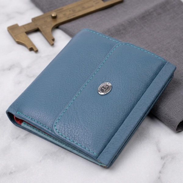 Стильный женский кошелек среднего размера из натуральной кожи ST Leather 19497 Бирюзовый