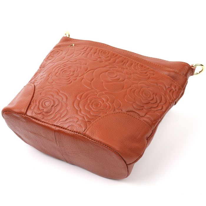 Нежная женская сумка на плечо Vintage sale_15003 кожаная Коричневый