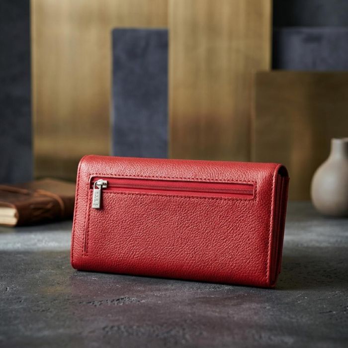 Жіночий місткий гаманець з натуральної шкіри ST Leather 23096 Червоний