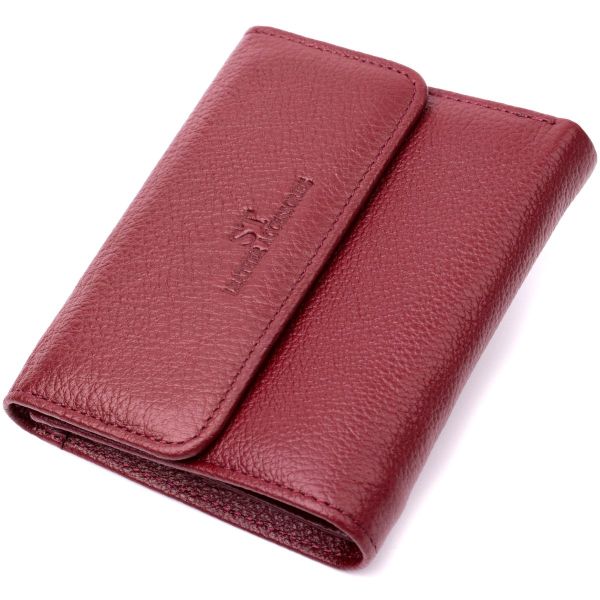 Женский кожаный кошелек для карт купюр и монет ST Leather 19492 Бордовый