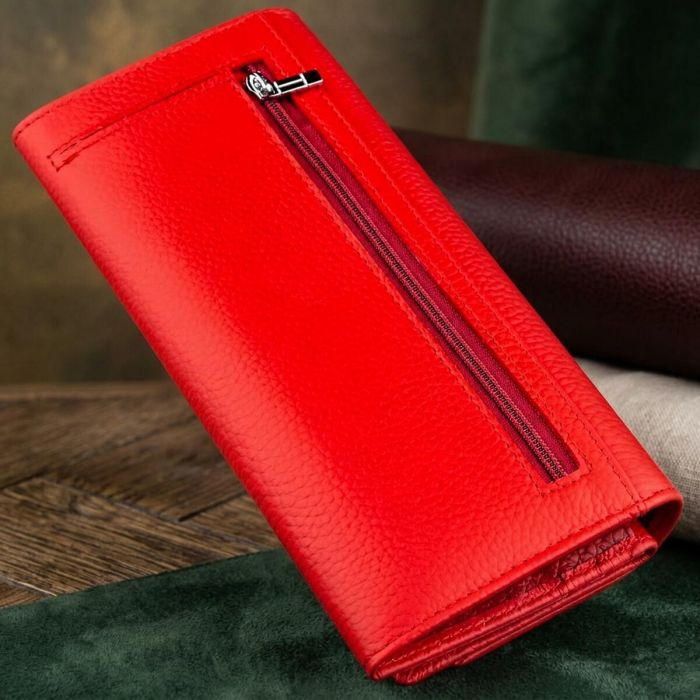 Яскравий жіночий гаманець на кнопці ST Leather 18954 Червоний