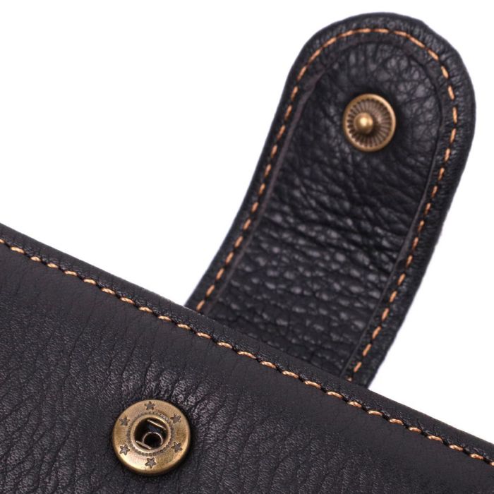 Горизонтальный небольшой кошелек для мужчин из натуральной кожи Vintage sale_15063 Черный