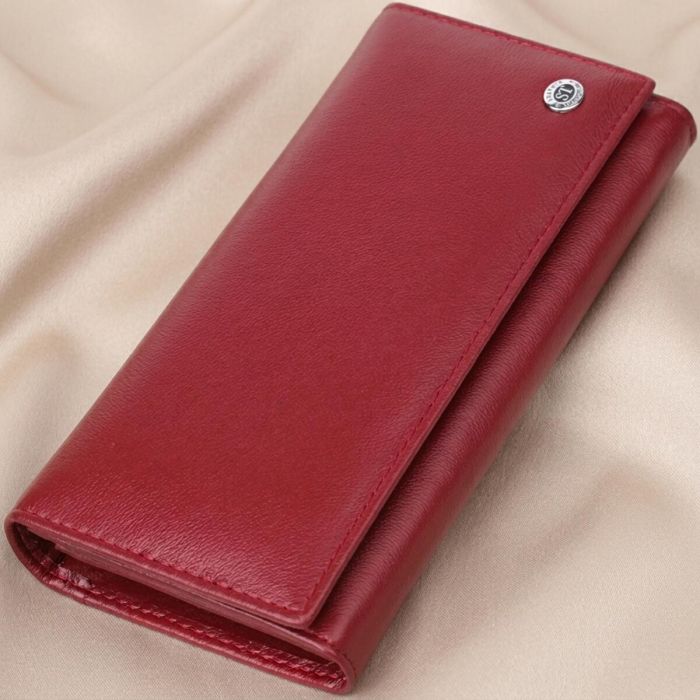 Вместительный женский кошелек из натуральной кожи ST Leather 23089 Бордовый