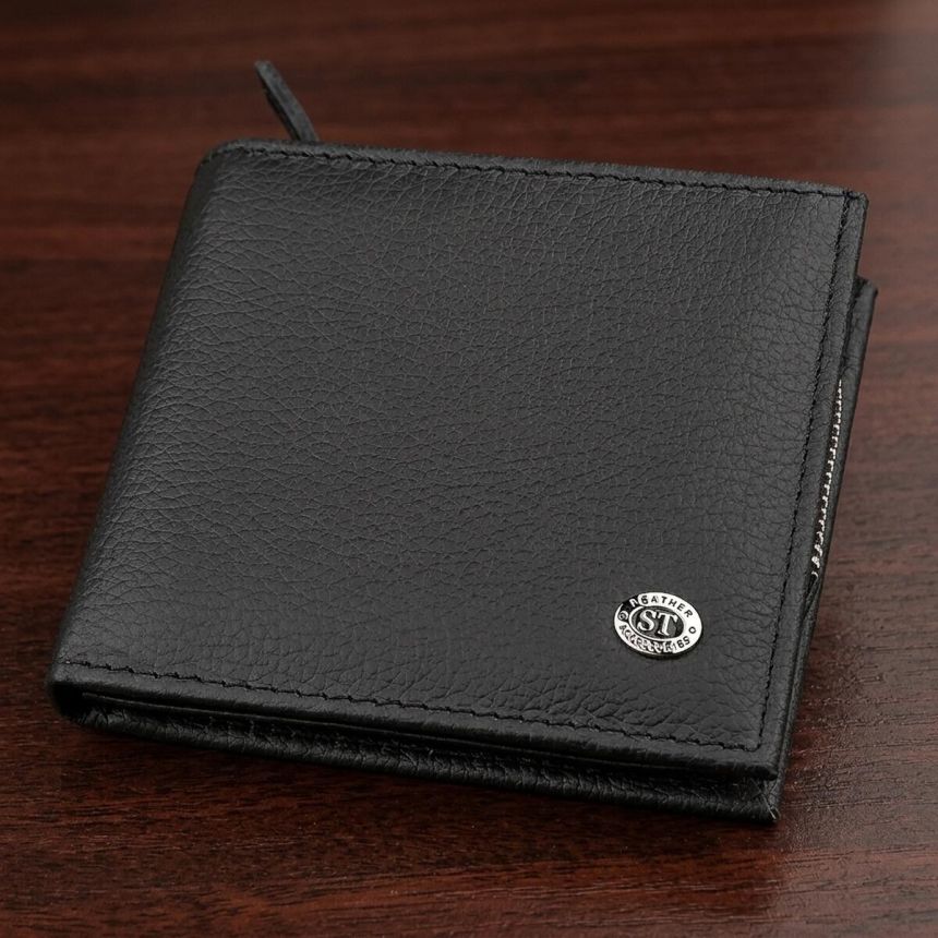Мужской кошелек ST Leather 18343 (ST154) натуральная кожа Черный