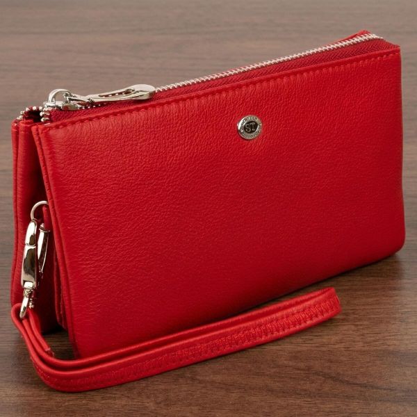 Вместительный клатч из двух частей женский ST Leather 19251 Красный