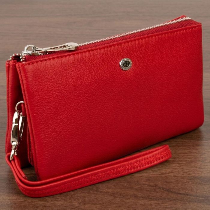 Вместительный клатч из двух частей женский ST Leather 19251 Красный