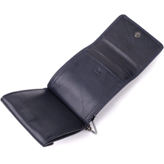 Вертикальный мужской зажим из зернистой натуральной кожи Tony Perotti 20862_1 (3595 navy) Синий