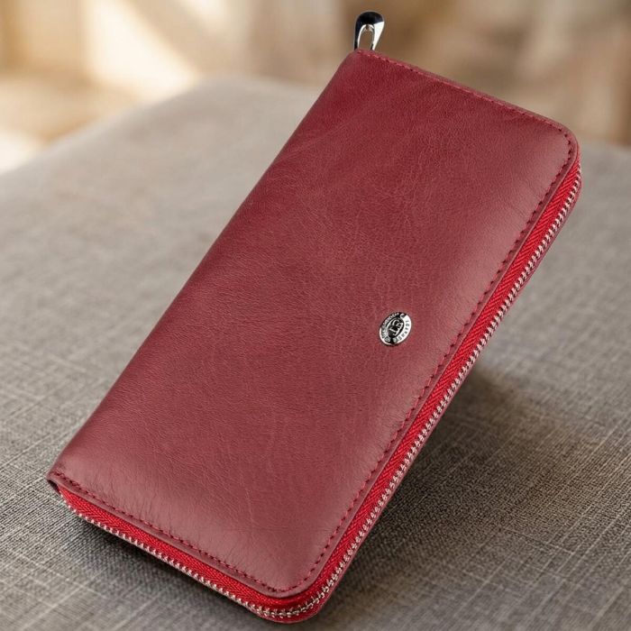 Универсальный женский клатч на молнии ST Leather 18865 Красный