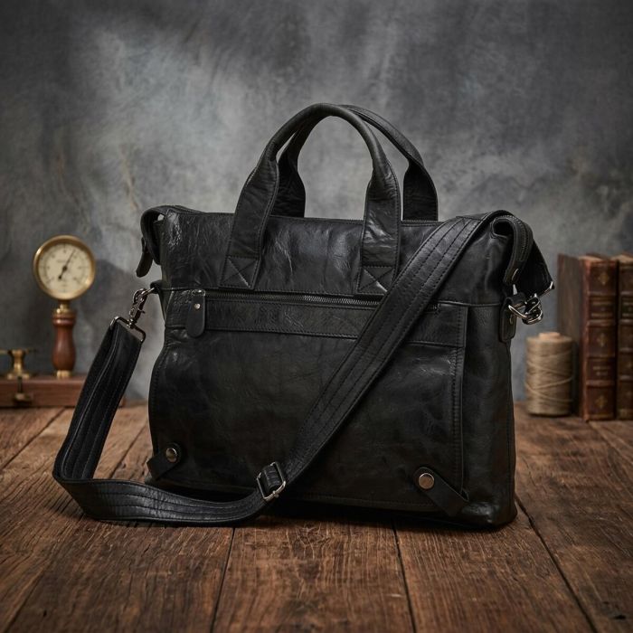 Сумка мужская Vintage 14067 с ручками Черная