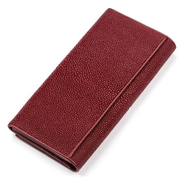 Кошелек женский STINGRAY LEATHER 18097 из натуральной кожи морского ската Бордовый