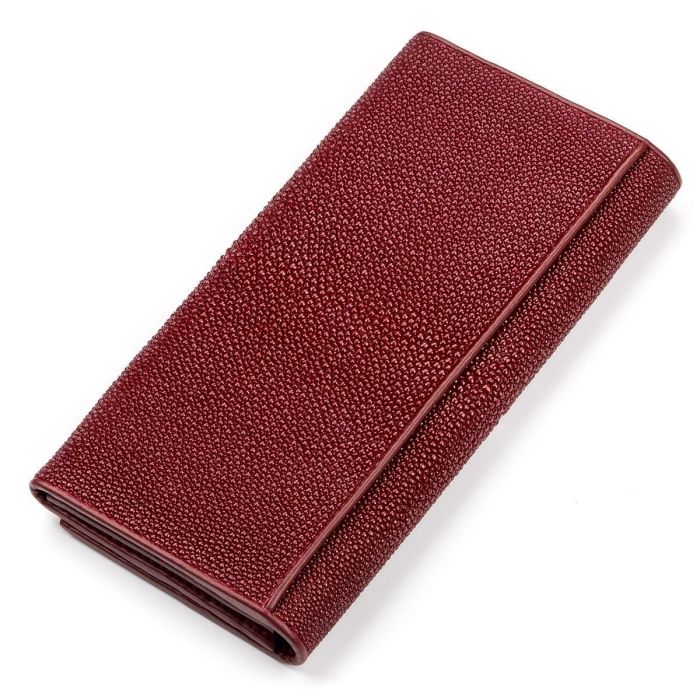 Кошелек женский STINGRAY LEATHER 18097 из натуральной кожи морского ската Бордовый