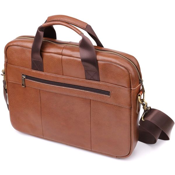 Мужской деловой портфель из натуральной кожи Vintage 23038 Коричневый