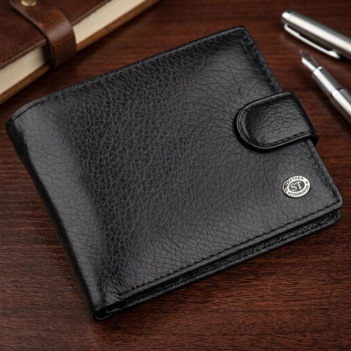 Мужской универсальный кошелек ST Leather 18836 Черный