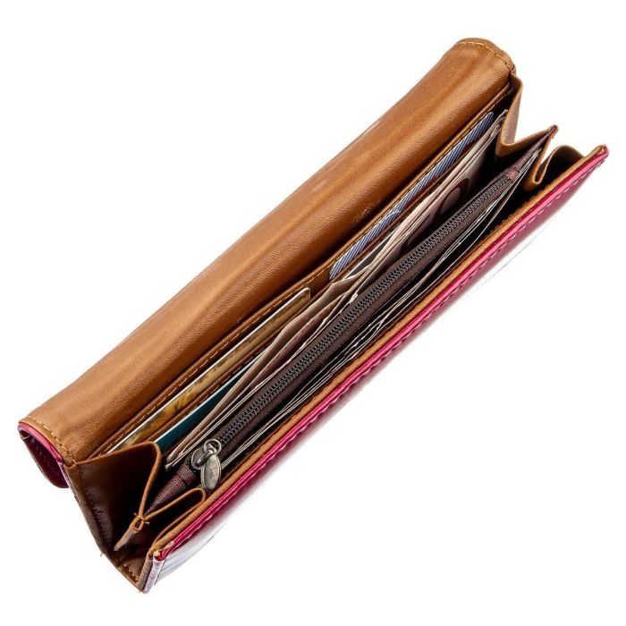 Кошелек женский из гладкой экокожи KIVI 19074 Розовый