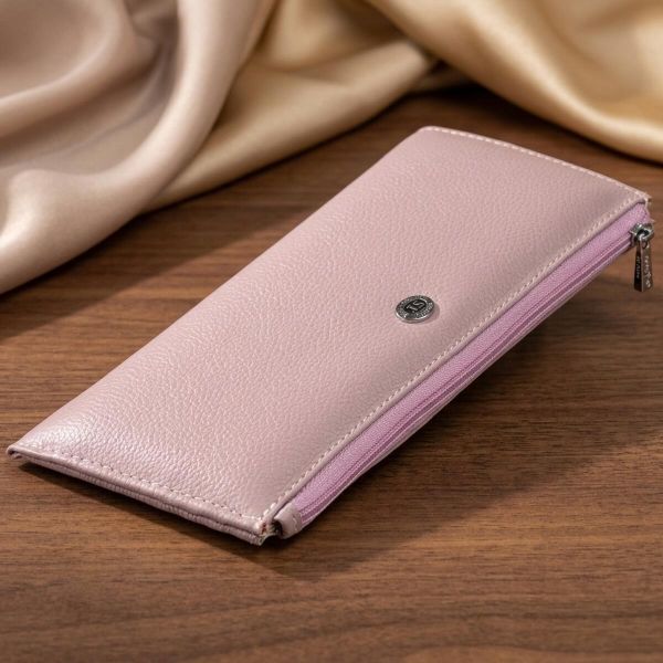 Горизонтальный тонкий кошелек из кожи женский ST Leather 19327 Лиловый