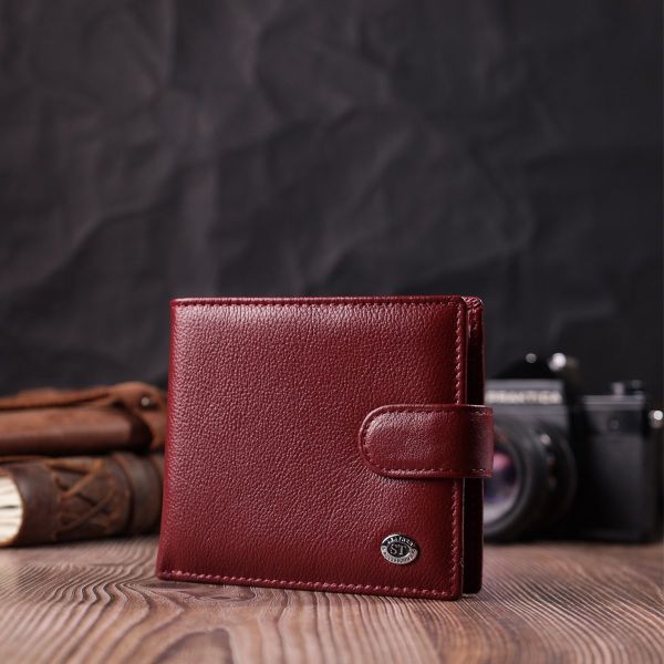 Женский практичный бумажник из натуральной кожи ST Leather 22554 Бордовый