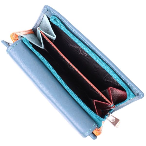 Интересный кошелек для женщин из натуральной кожи ST Leather 22504 Бирюзовый