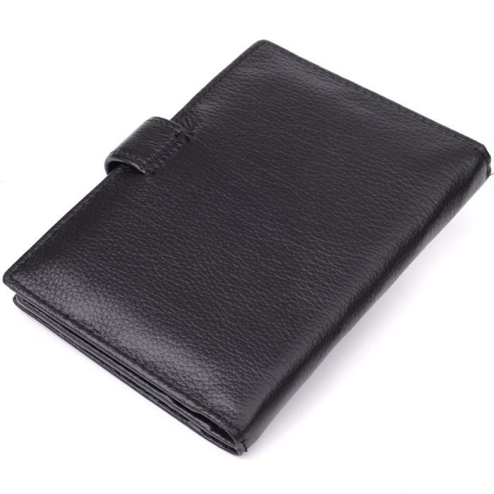 Вместительная обложка на документы унисекс из натуральной кожи ST Leather 23116 Черный