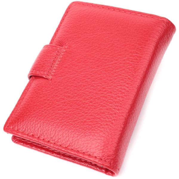 Вместительная визитница из натуральной кожи ST Leather 22470 Красный