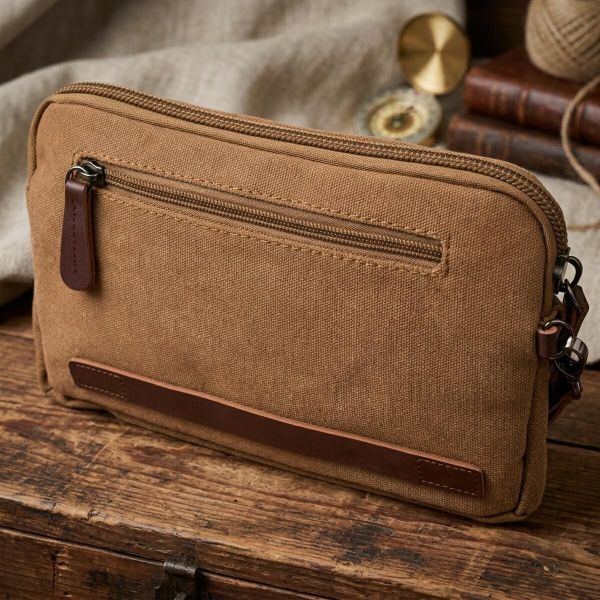 Практичная мужская барсетка из текстиля 21260 Vintage Коричневая