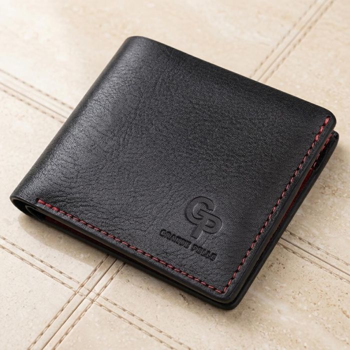 Кожаное стильное портмоне GRANDE PELLE 11551 Черный