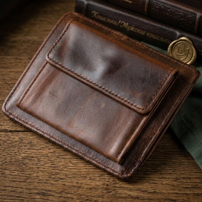 Кожаный мужской кошелек Vintage 20485 Коричневый